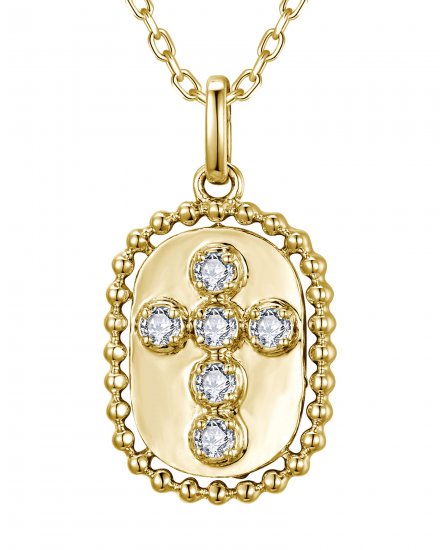 OVAL STYLE CROSS DIAMOND PENDANT (TP4594)