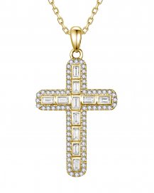 CROSS BAGUETTE DIAMOND PENDANT (TP4632)