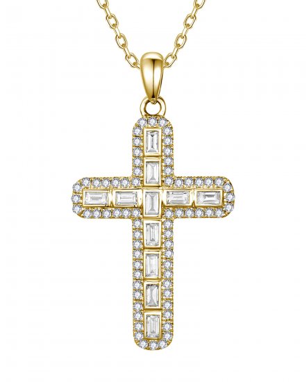 CROSS BAGUETTE DIAMOND PENDANT (TP4632)