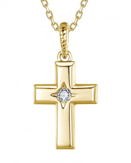 CROSS SOLITAIRE DIAMOND PENDANT (TP4636)