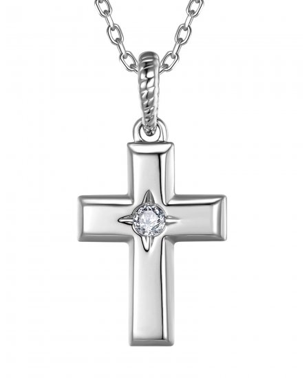CROSS SOLITAIRE DIAMOND PENDANT (TP4636)