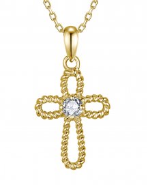 CROSS SOLITAIRE DIAMOND PENDANT (TP4654)
