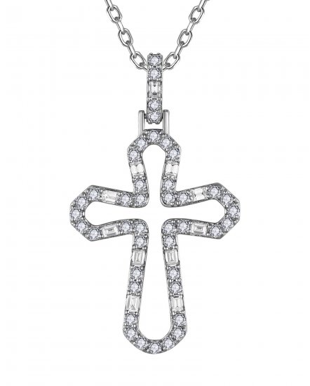 CROSS BAGUETTE DIAMOND PENDANT (TP4681)