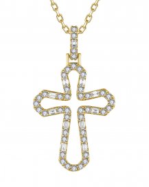 CROSS BAGUETTE DIAMOND PENDANT (TP4681)