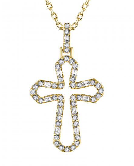 CROSS BAGUETTE DIAMOND PENDANT (TP4681)