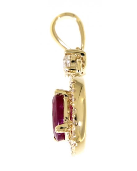 OVAL RUBY DIAMOND PENDANT (TP662)