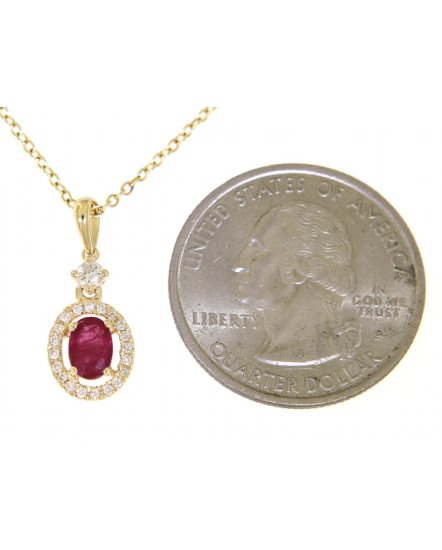 OVAL RUBY DIAMOND PENDANT (TP662)