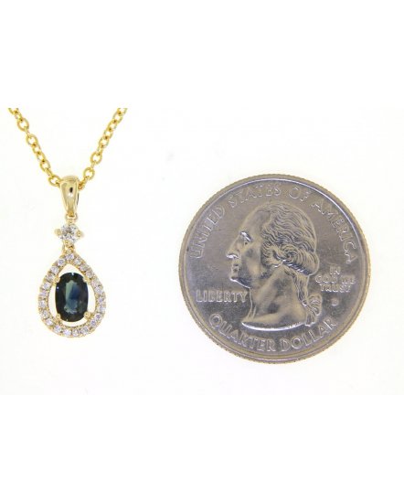 OVAL SAPPHIRE DIAMOND PENDANT (TP663)