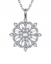 FLORAL STYLE BAGUETTE DIAMOND PENDANT (TP680)