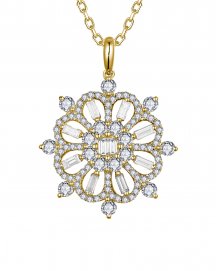 FLORAL STYLE BAGUETTE DIAMOND PENDANT (TP680)