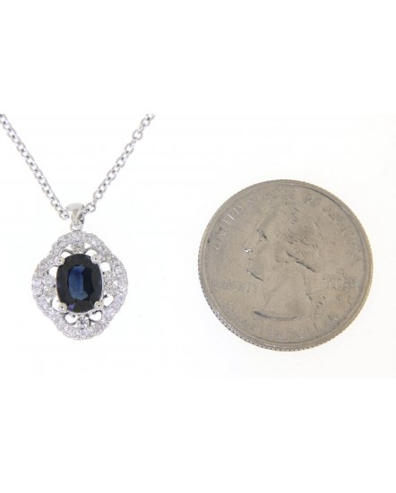 OVAL SAPPHIRE DIAMOND PENDANT (TP698)