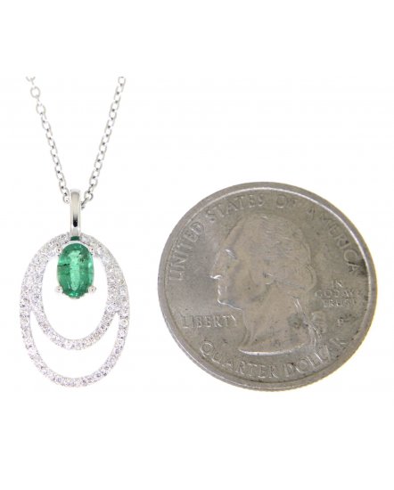 OVAL EMERALD DIAMOND PENDANT (TP742)
