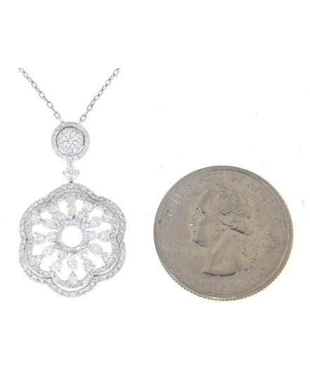 SEMI MOUNT DIAMOND PENDANT (TP764)