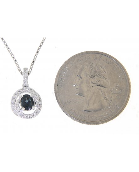OVAL COLORED STONE DIAMOND PENDANT (TP793)
