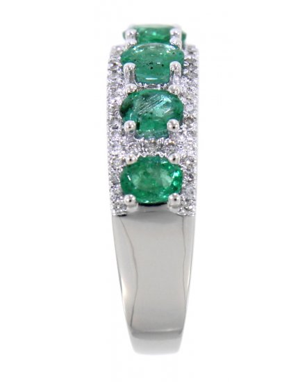 OVAL COLORED STONE DIAMOND BAND (TR1504)