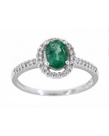 OVAL EMERALD DIAMOND RING (TR1760)