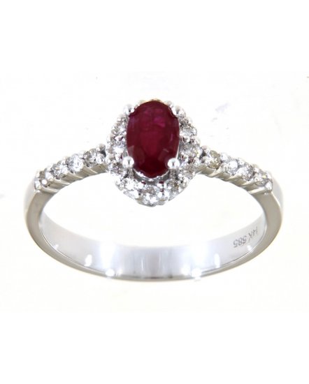 OVAL COLORED STONE DIAMOND RING (TR1771)