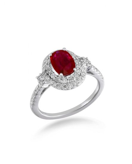 OVAL COLORED STONE DIAMOND RING (TR1793)