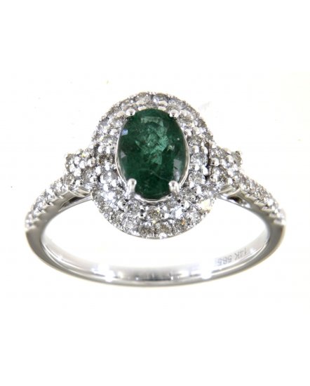 OVAL COLORED STONE DIAMOND RING (TR1793)