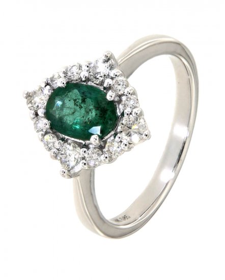 OVAL EMERALD DIAMOND RING (TR1795)
