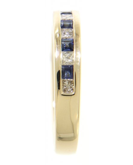 PRINCESS CUT SAPPHIRE DIAMOND BAND (TR1919)