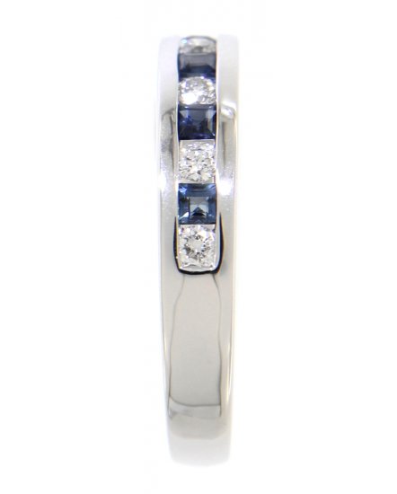 PRINCESS CUT SAPPHIRE DIAMOND BAND (TR1919)