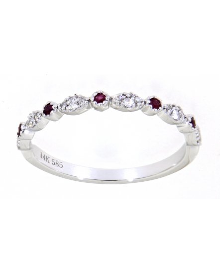 MARQUISE STYLE COLORED STONE DIAMOND BAND (TR2157)