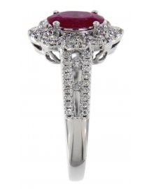 OVAL RUBY DIAMOND RING (TR2188)