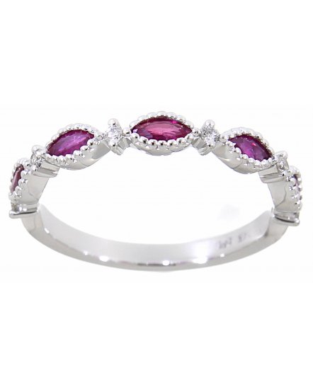 MARQUISE COLORED STONE DIAMOND BAND (TR2776)