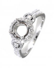 ROUND SEMI MOUNT DIAMOND ENGAGEMENT RING (TR2859)