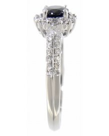 OVAL SAPPHIRE DIAMOND RING (TR2879)