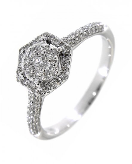 HEXAGON SHAPE DIAMOND RING (TR2949)