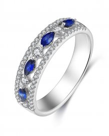 MARQUISE SAPPHIRE DIAMOND BAND (TR3004)