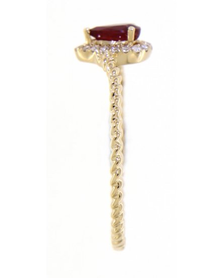 PEAR COLORED STONE DIAMOND RING (TR3019)