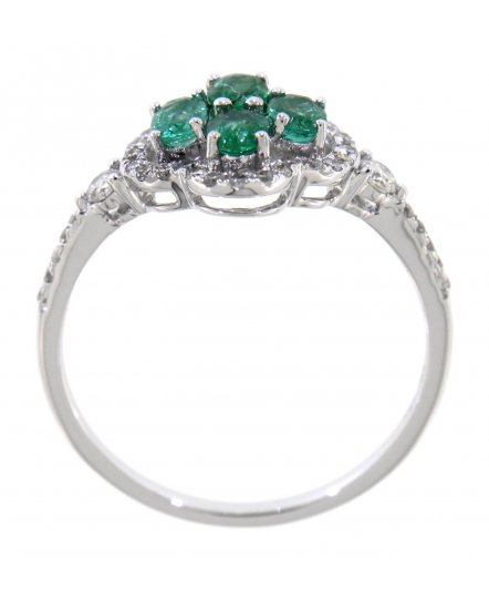 FLORAL STYLE COLORED STONE DIAMOND RING (TR3067)