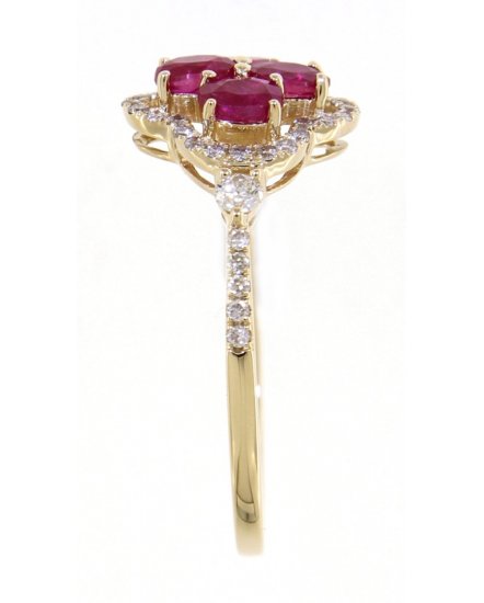 FLORAL STYLE COLORED STONE DIAMOND RING (TR3067)
