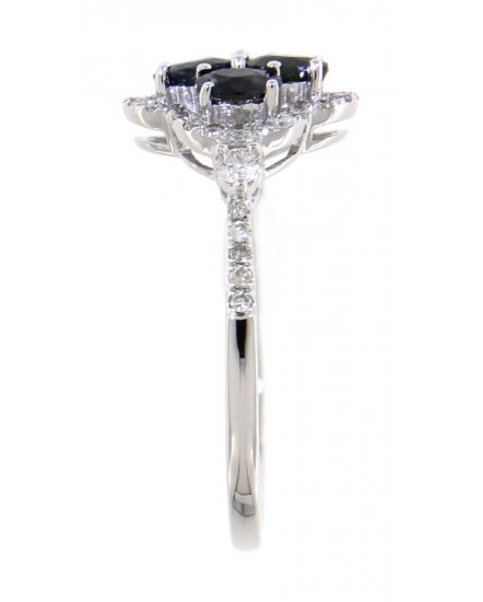 FLORAL STYLE COLORED STONE DIAMOND RING (TR3067)