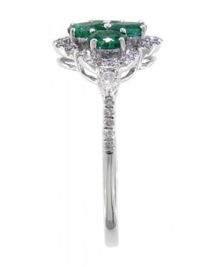 FLORAL STYLE COLORED STONE DIAMOND RING (TR3067)