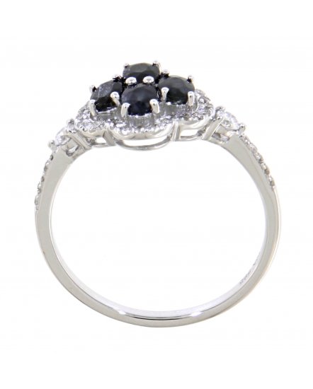 FLORAL STYLE COLORED STONE DIAMOND RING (TR3067)