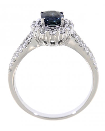 OVAL SAPPHIRE DIAMOND RING (TR3132)
