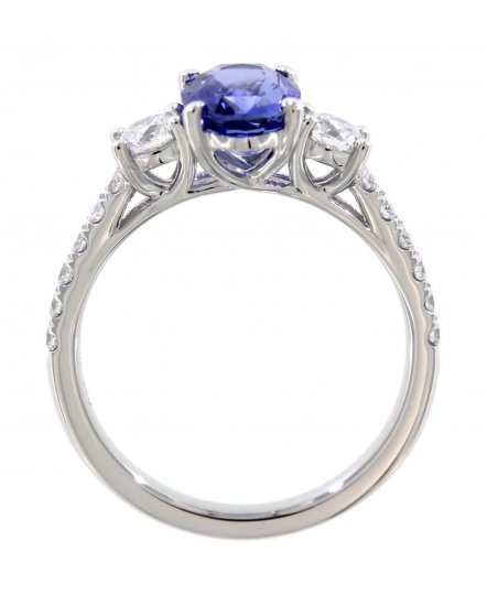 OVAL SAPPHIRE DIAMOND RING (TR3149)