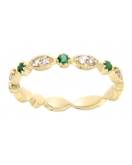 MARQUISE STYLE COLORED STONE DIAMOND BAND (TR3179)