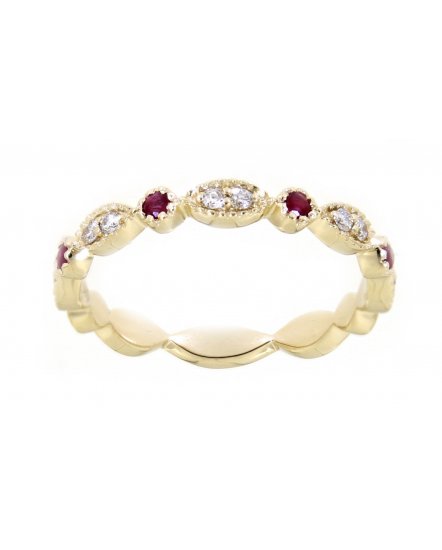 MARQUISE STYLE COLORED STONE DIAMOND BAND (TR3179)