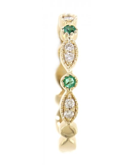 MARQUISE STYLE COLORED STONE DIAMOND BAND (TR3179)