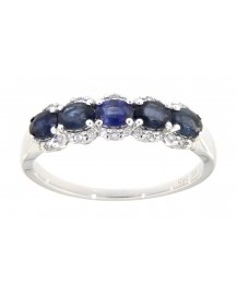 OVAL SAPPHIRE DIAMOND RING (TR3262)
