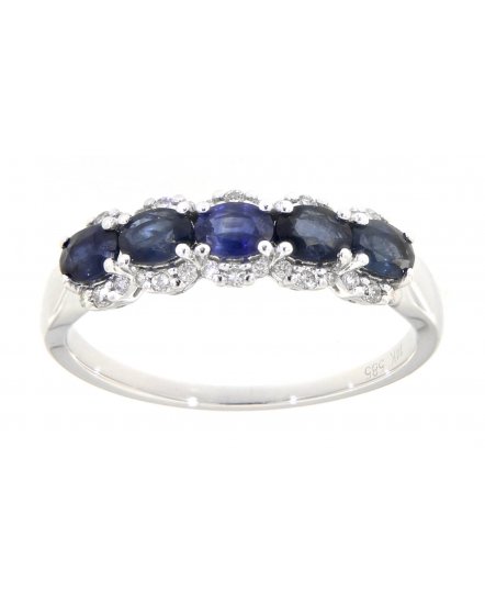 OVAL SAPPHIRE DIAMOND RING (TR3262)