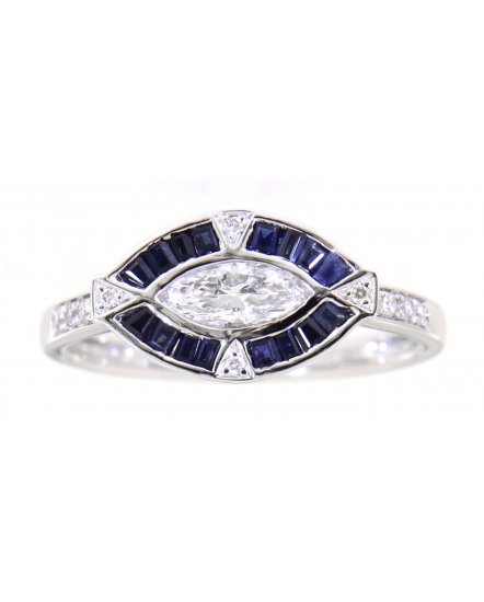 MARQUISE STYLE SAPPHIRE DIAMOND RING (TR3273)
