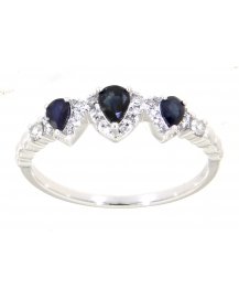 PEAR COLORED STONE DIAMOND RING (TR3295)