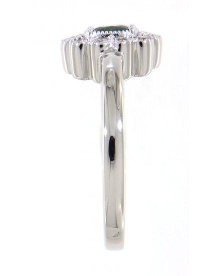 CUSHION EMERALD DIAMOND RING (TR3354)