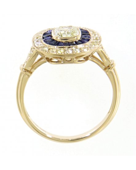 BAGUETTE SAPPHIRE DIAMOND RING (TR3363)